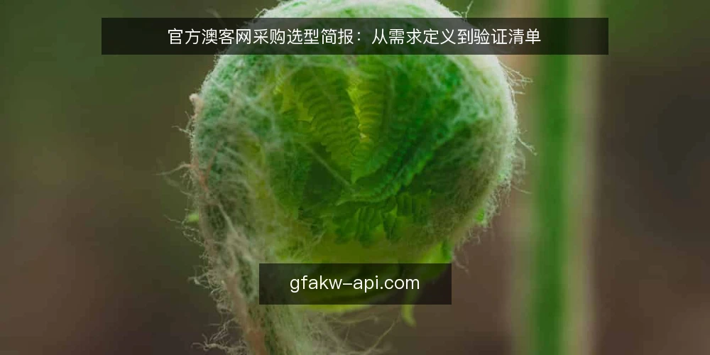 官方澳客网采购选型简报：从需求定义到验证清单 — 明确需求边界：先定义使用场景 配图